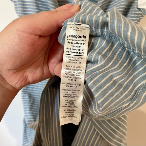 Patagonia Women's Porch Song Dress Light Blue Stripe Size Small NEW - Picture 6 of 7